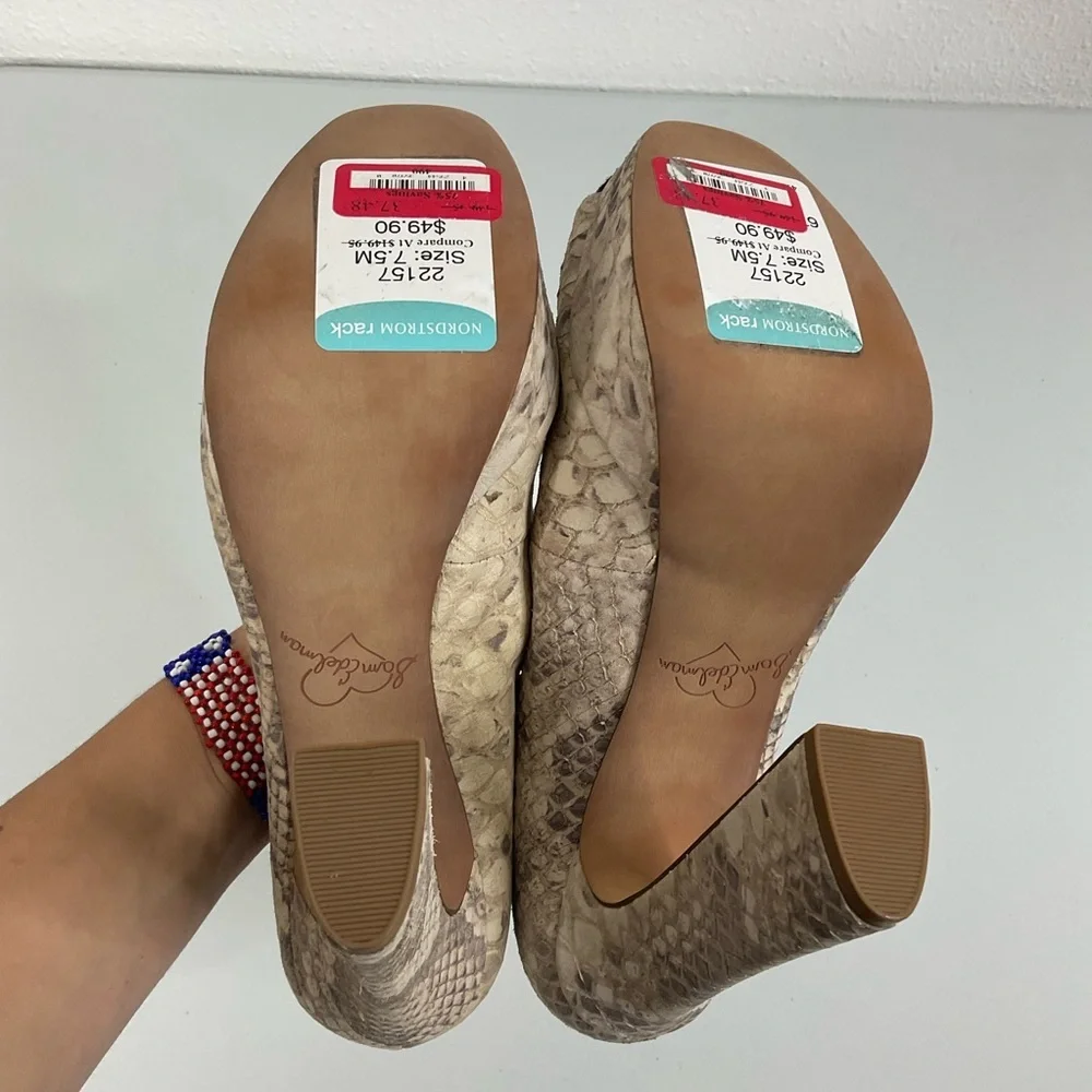 Sam‎ Edelman Tacoma Snakeskin Open Toe Platform Heels Size 7.5